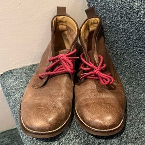 Cole Haan Brown Leather Shoes with Burgundy/Wine Laces
